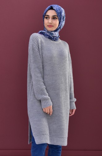 Knitwear Bat Sleeve Tunic 8070-04 Gray 8070-04