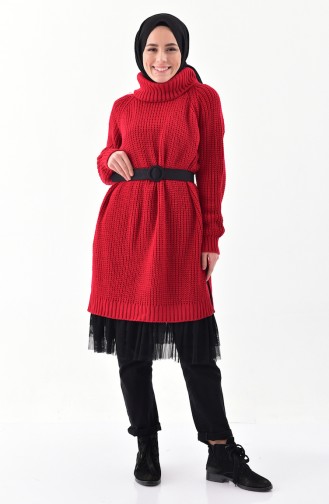 Trikcot Polo-Neck Tunic 8081-05 Red 8081-05
