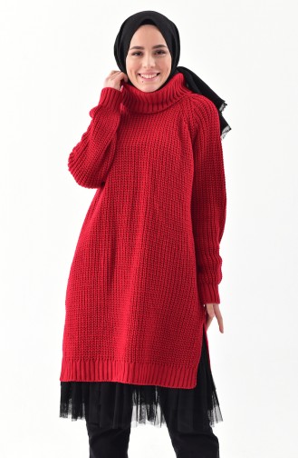Trikcot Polo-Neck Tunic 8081-05 Red 8081-05