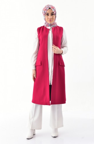 Gilet Détail Poches 1047-02 Cerise 1047-02