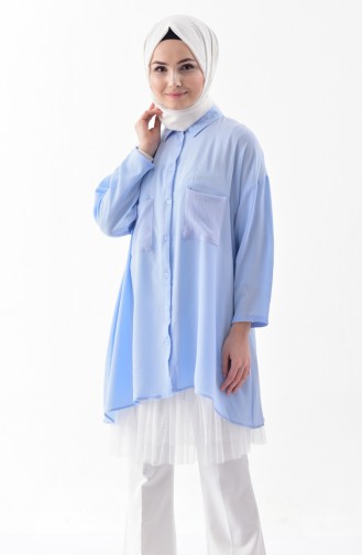 Oversize Shirt 1143-01 Ice Blue 1143-01