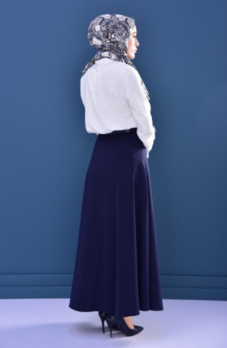 Minahill Zippered Skirt 8211-05 Navy Blue 8211-05