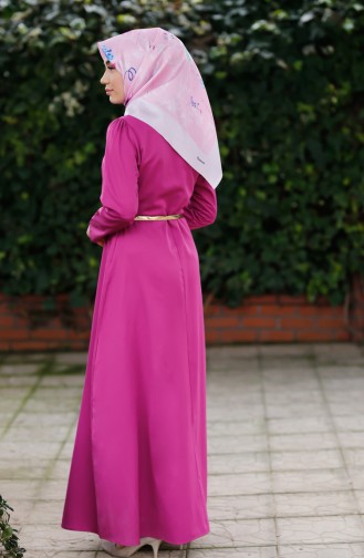 Beige-Rose Hijab Kleider 8212-08