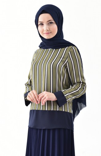 Blouse a Rayure 153972-01 Khaki 153972-01