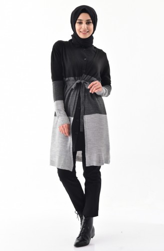 Knitwear Seasonal Cardigan 7148-02 Black Gray 7148-02