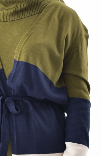Knitwear Seasonal Cardigan 7148-04 Khaki Navy Blue 7148-04