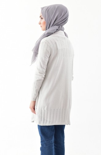 Simli Triko Hırka 2116-06 Krem