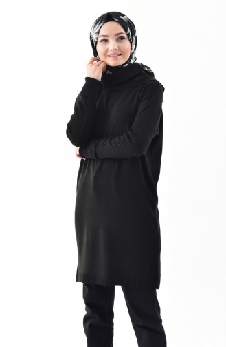 Triko Boğazlı Kazak 5162-04 Siyah