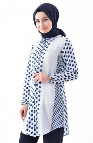 Puantiyeli Tunik 154061-01 Mavi