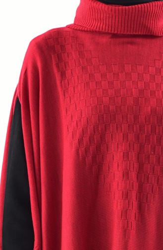 Knitwear Poncho 2109-06 Red 2109-06
