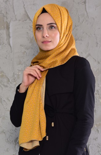 Patterned Satin Shawl 4060-01 Mustard 4060-01