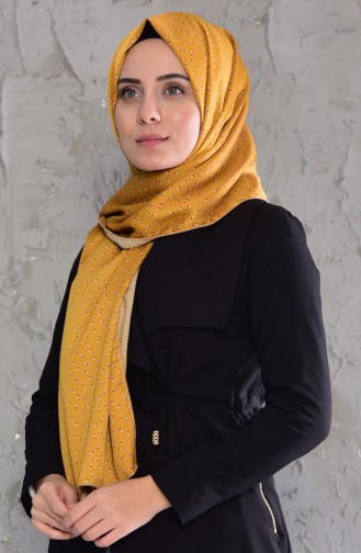 Patterned Satin Shawl 4060-01 Mustard 4060-01