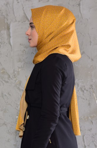 Patterned Satin Shawl 4060-01 Mustard 4060-01