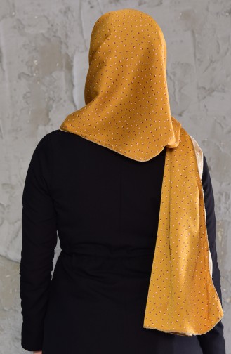 Patterned Satin Shawl 4060-01 Mustard 4060-01