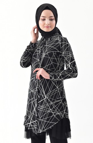 Geometric Patterned Tunic 153984-03 Black 153984-03