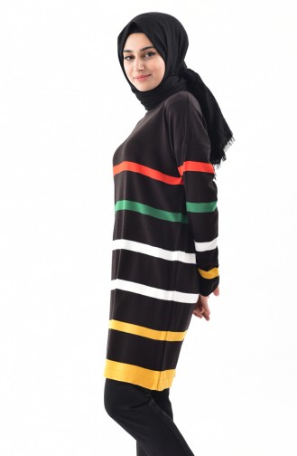 Knitwear Striped Tunic 7292-02 Black 7292-02