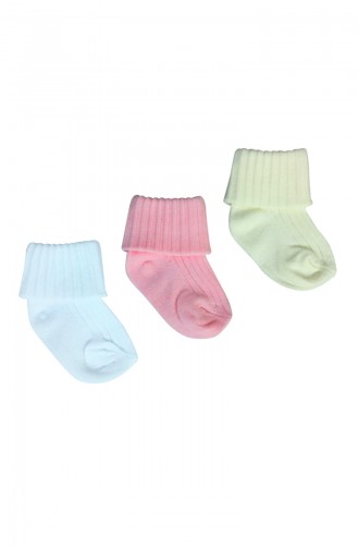 Baby Girl Triple Set Socks Set A9110A White 9110