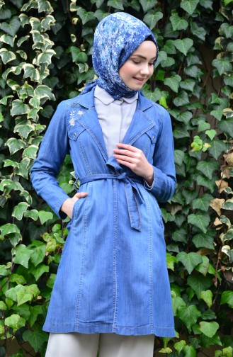 Belted Jeans Cape 6044-01 Blue Jeans 6044-01