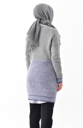 Knitwear Sweater 8501-05 Gray Navy Blue 8501-05