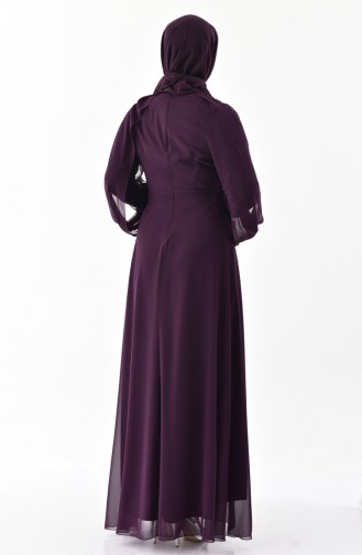 Purple Hijab Evening Dress 52736-03