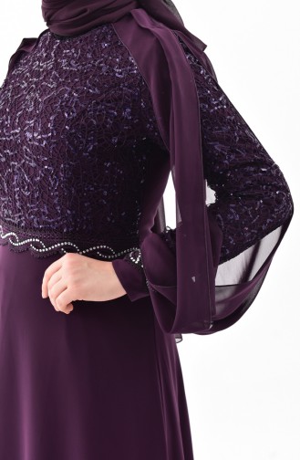Caped Evening Dress 52736-03 Purple 52736-03