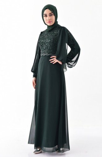Green Hijab Evening Dress 52736-04