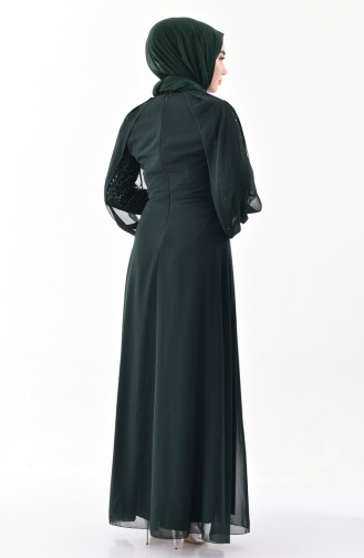 Green Hijab Evening Dress 52736-04