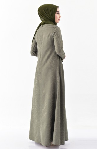 Khaki Hijab Dress 3068-01