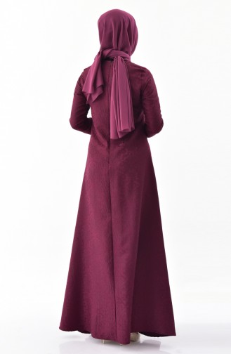توبانور فستان بتصميم جاكار 3068-03 لون أرجواني داكن 3068-03