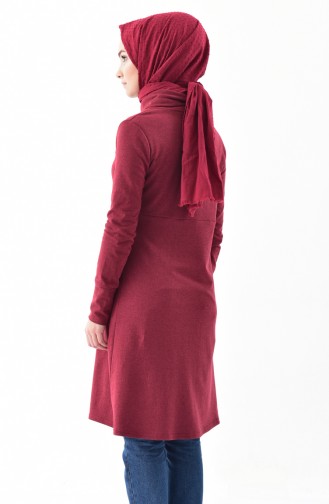 Balıkcı Yaka Spor Tunik 3070-04 Bordo