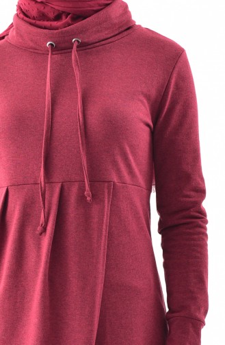 TUBANUR Polo-neck Sport Tunic 3070-04 Claret Red 3070-04