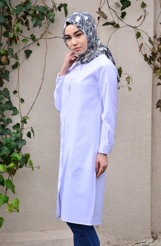 Minahill Slit Tunic 8209-02 White 8209-02