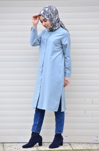 Minahill Slit Tunic 8209-05 Gray Blue 8209-05