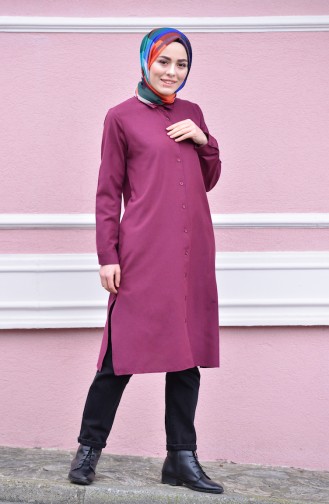 Yırtmaçlı Tunik 8209-06 Mürdüm 8209-06