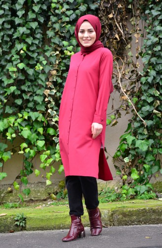 Minahill Slit Tunic 8209-09 Claret Red 8209-09