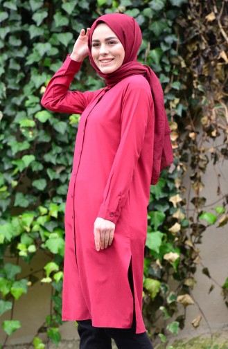 Minahill Slit Tunic 8209-09 Claret Red 8209-09