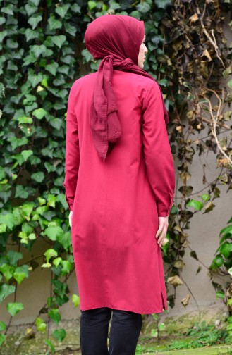 Yırtmaçlı Tunik 8209-09 Bordo