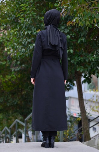 Trench Coat a Ceinture 5399-01 Noir 5399-01