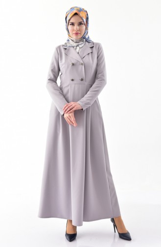 Grau Hijab Kleider 7232-05