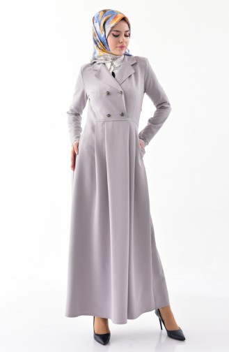 Grau Hijab Kleider 7232-05