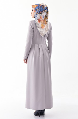 Robe Plissée Col Croisé 7232-05 Gris 7232-05