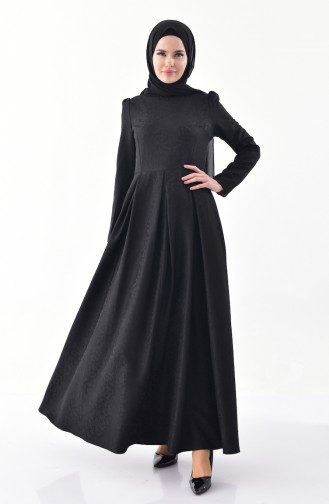 Schwarz Hijab Kleider 7235-01