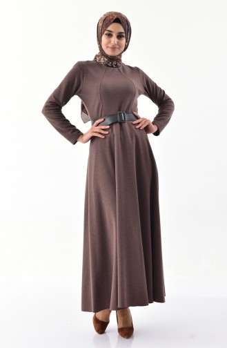 RITA Belted Dress 60722-01 Brown 60722-01