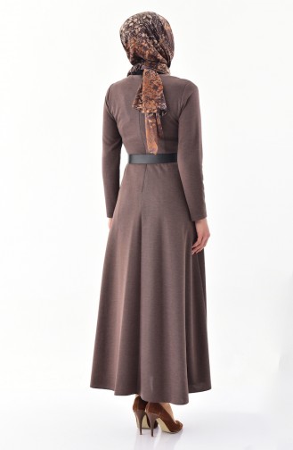 RITA Belted Dress 60722-01 Brown 60722-01