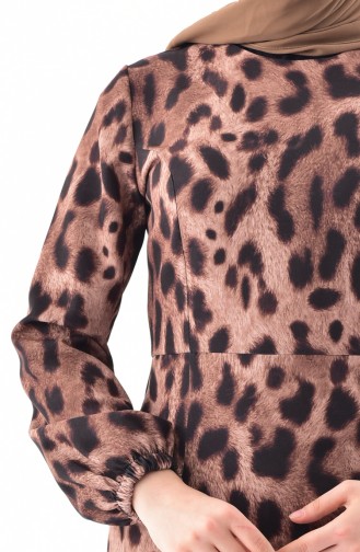 RITA Leopard Patterned Pocket Dress 60733-01 Mink Black 60733-01