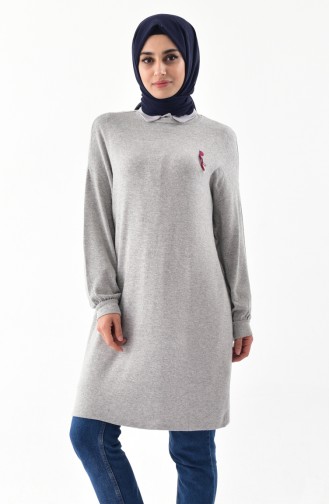 Thin Knitwear Tunic 1082-01 Gray 1082-01