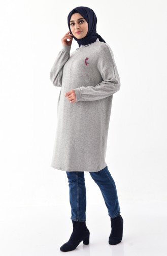Thin Knitwear Tunic 1082-01 Gray 1082-01