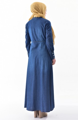 Abaya Jean Pierre Imprimée 8847-02 Bleu Marine 8847-02