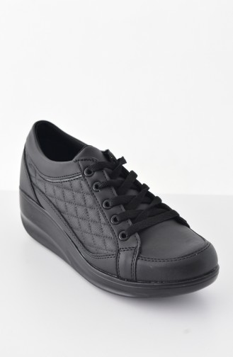 ALLFORCE Platform Sneakers 0107 Black Black Leather 0107