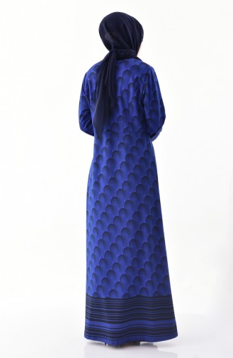 دلبر فستان بتصميم مُخطط 9045-01 لون ازرق 9045-01